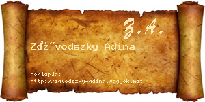 Závodszky Adina névjegykártya